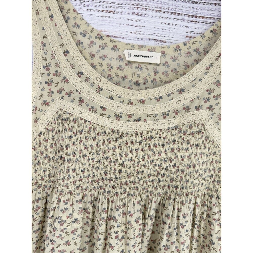 Lucky Brand Cream Floral Tiered Mini Dress - Picture 4 of 6